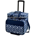 Isolierte rollende Kühltasche mit Geschirr, Beach Travel Rolling Cooler mit Rädern, rollende Aufbewahrungstasche-HCC0027